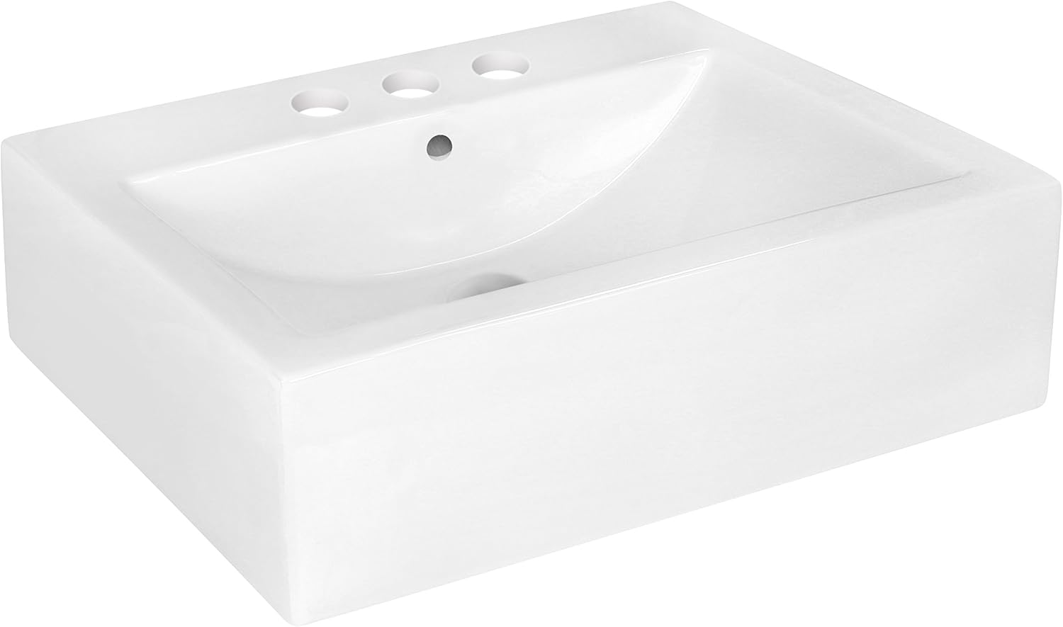 American Imaginations Ai 888 18097 2025 In W X 1625 In D Above Counter Rectangle Vessel In White Color For 4 In Oc Faucet Amazoncom