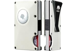 furid Airtag Wallet Men(No Airtag), Carbon Fiber with Holder, Minimalist for Men Slim Card Holder Wallet, Money Clip Air Tag Gift