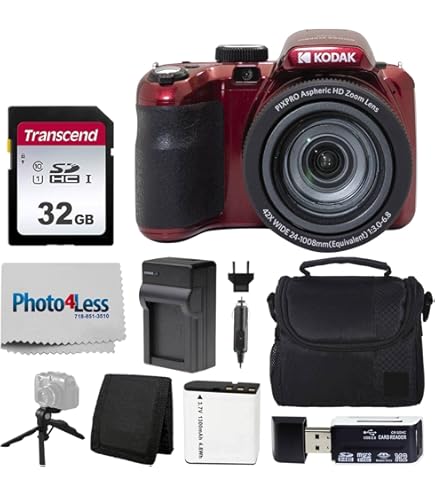 Amazon.com : Kodak PIXPRO FZ43 Friendly Zoom (Red) Bundle with