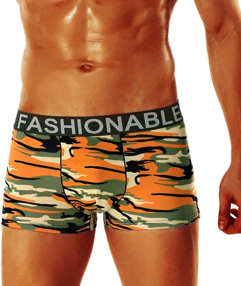 Wtouhe Men's Camouflage Underpants,Summer New Sexy Soft Comfort Breathable Briefs Knickers Boxers Underwear