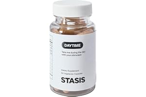 Stasis Daytime Energy and Focus Supplement to Pair with Stimulant - New and Improved Formula with CoQ10 and Rhodiola Rosea - All-Day Energy, Mood, and Brain Support - 25 Servings