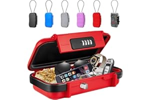 BKNOOU Travel Safe Portable Beach Safe Box Small Combination Safe Anti-Theft Lock Box Safe Waterproof Mini Security Case with