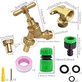 YAAVAAW Outdoor Garden Tap Kit 1/2 Inch BSP Brass Wall Plate Fixture view 2