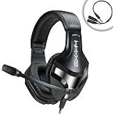 ENHANCE Gaming Headphones with Mic - PS4, Xbox One Headset with Immersive Stereo Sound, Soft Over Ear Headphones, Lightweight Comfort - Wired Gaming Headset for PS5, Xbox, PC