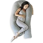MedCline Pregnancy Pillow, Full Body Maternity Pillow For Side Sleeping, Comfortable Support for Bump, Back, Hip & Knees, Memory Foam Filling & Removable Cover, Pregnancy Essentials for Expecting Moms