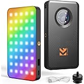 K&F CONCEPT RGB Video Light, Portable Camera Light for Photography, Cold Shoe Light, CRI95+, 2700-7500K, Full Color OLED Screen, 5000mAh Rechargeable LED DSLR Lighting for Content Creator