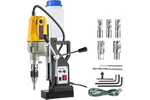 VEVOR 1.57" Boring Diameter, 2697lbf/12000N Portable Electric Mag Drill Press with 7 Bits, 580 RPM Max Speed Drilling Machine