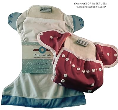 Image: Cute Patoots | 4 Layer Hemp Organic Cotton | Reusable Cloth Diapers Inserts | so soft and perfect for babies at night or for those super soakers