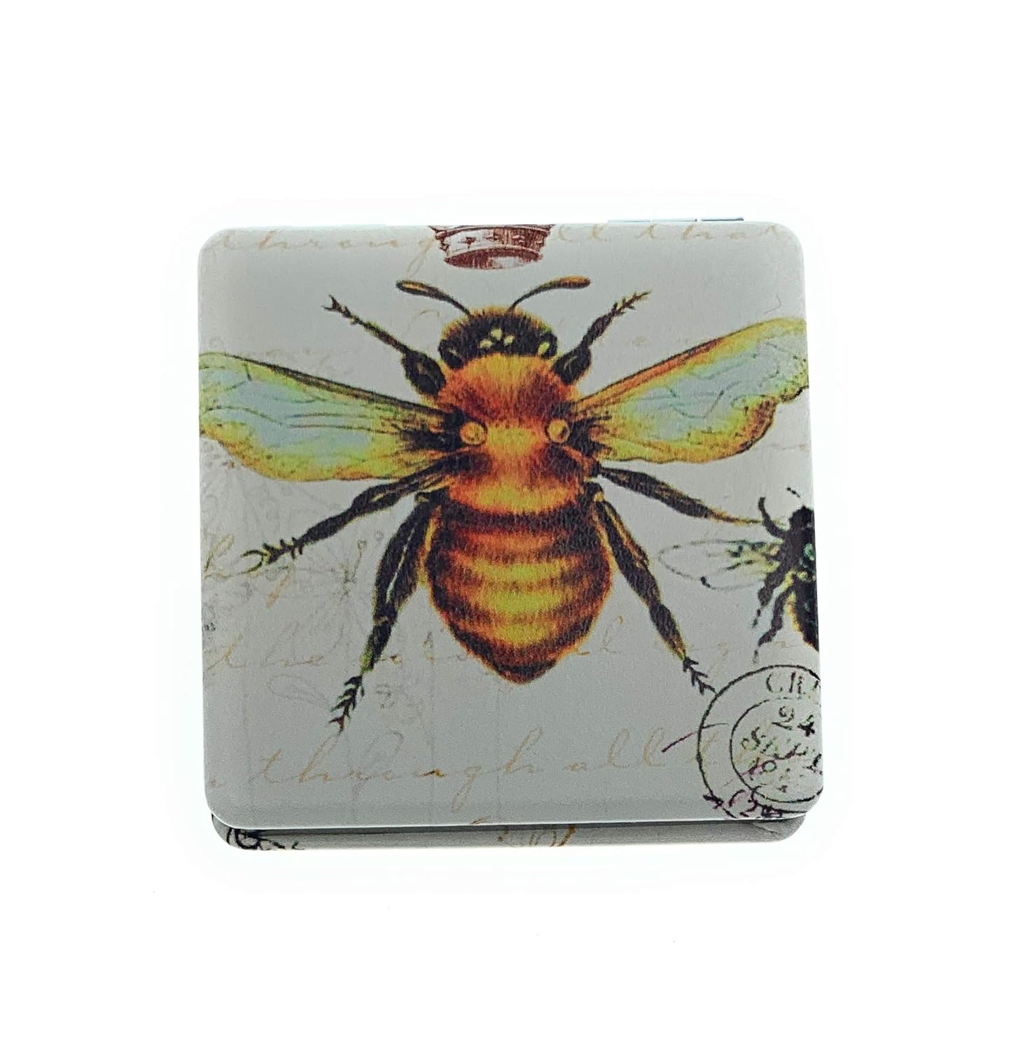 Value Arts Imperial French Honey Bee Purse Compact Travel Makeup Mirror and Magnification, 2.375 Inches Square
