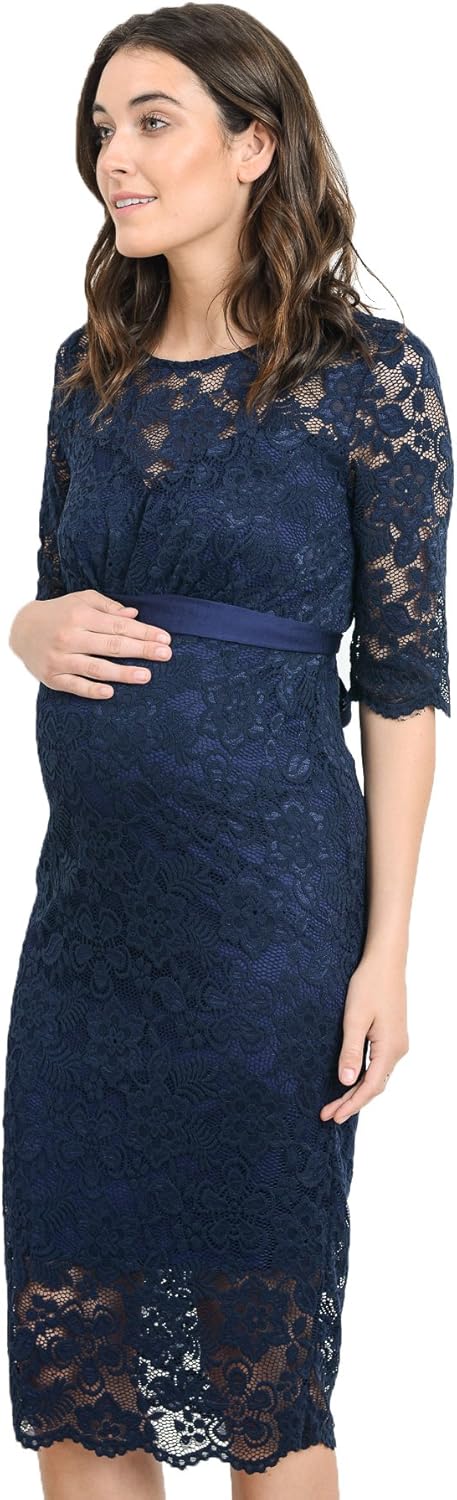 Hello MIZ Women's Baby Shower Floral Lace Maternity Dress at  Women’s Clothing store