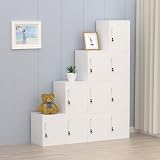 JINGUR White Metal Storage Locker Cabinet with Locking Door and Adjustable Shelf view 2