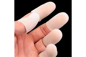 YABBER Finger Protector [GEL-Grip Series] - Clear/White - [20 PACK] 16 Long - 4 Short for Thumbs