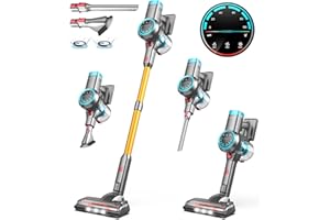 ORFELD Cordless Vacuum Cleaner, 500W/40Kpa Stick Vacuum with Self-Standing, Max 60Mins Runtime, Vacuum Cleaners for Home with LED Display, 6 in 1 Cordless Vacuum for Carpet Hardwood Floor Pet Hair