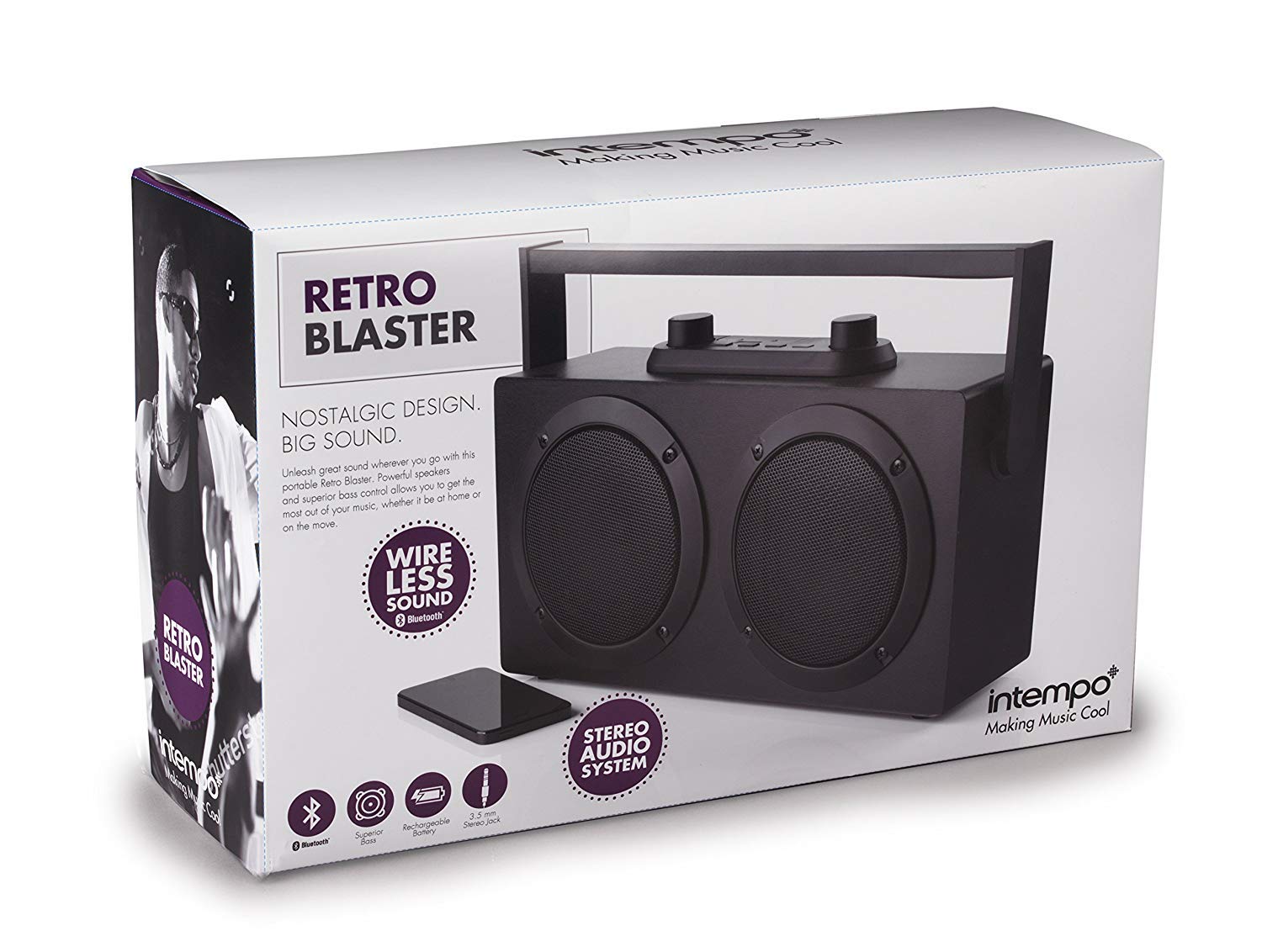 intempo ee1925sil retro blaster speaker