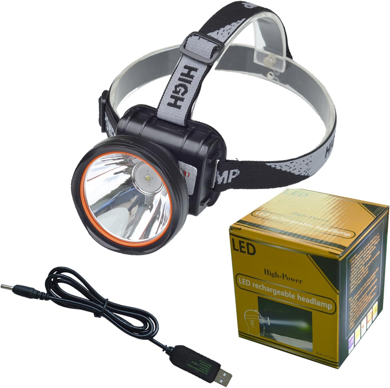 ODEAR Super Bright LED Rechargeable Headlamp Flashlight Torch HeadLamp for Mining Camping Hiking Fishing: Sports & Outdoors