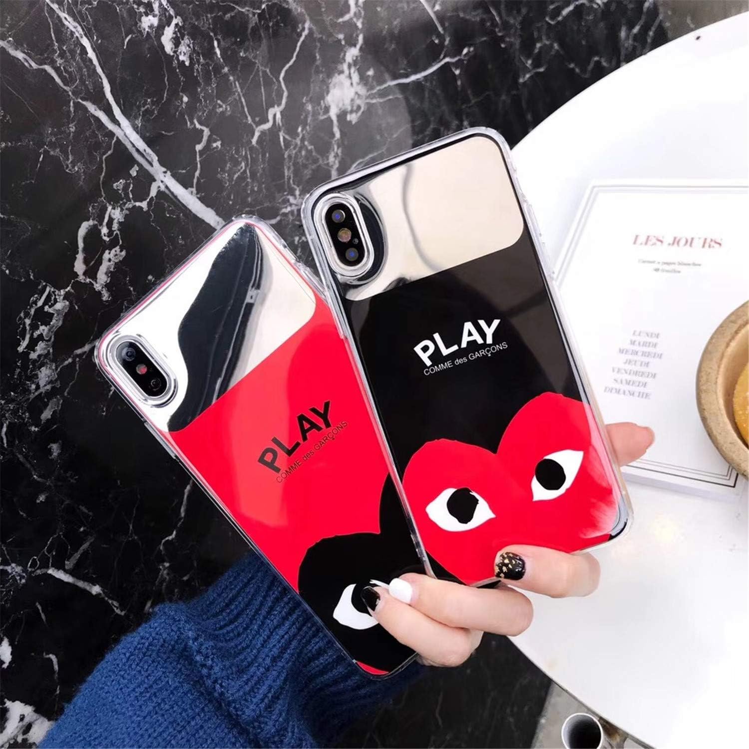 Amazon Cdg Play Comme Des Garcons メイクアップミラー シリコン電話ケースカバー Iphone用 For Iphone 6 6s レッド ケース カバー 通販