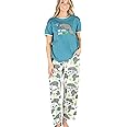 Lazy One Women's Pajama Set, Short Sleeves with Cute Prints, Relaxed Fit