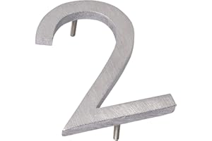 POWDER COATED BLACK Montague Metal Products MHN-08-F-BA1-2 House Numbers, 8", Polished Brushed Aluminum