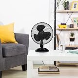 Zanussi 9 Inch Portable Desk Fan 2 Speeds 90° Oscillation Black view 5