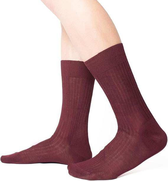 Classic rib 100% Filo Scozia Cotton Crew dress socks ...
