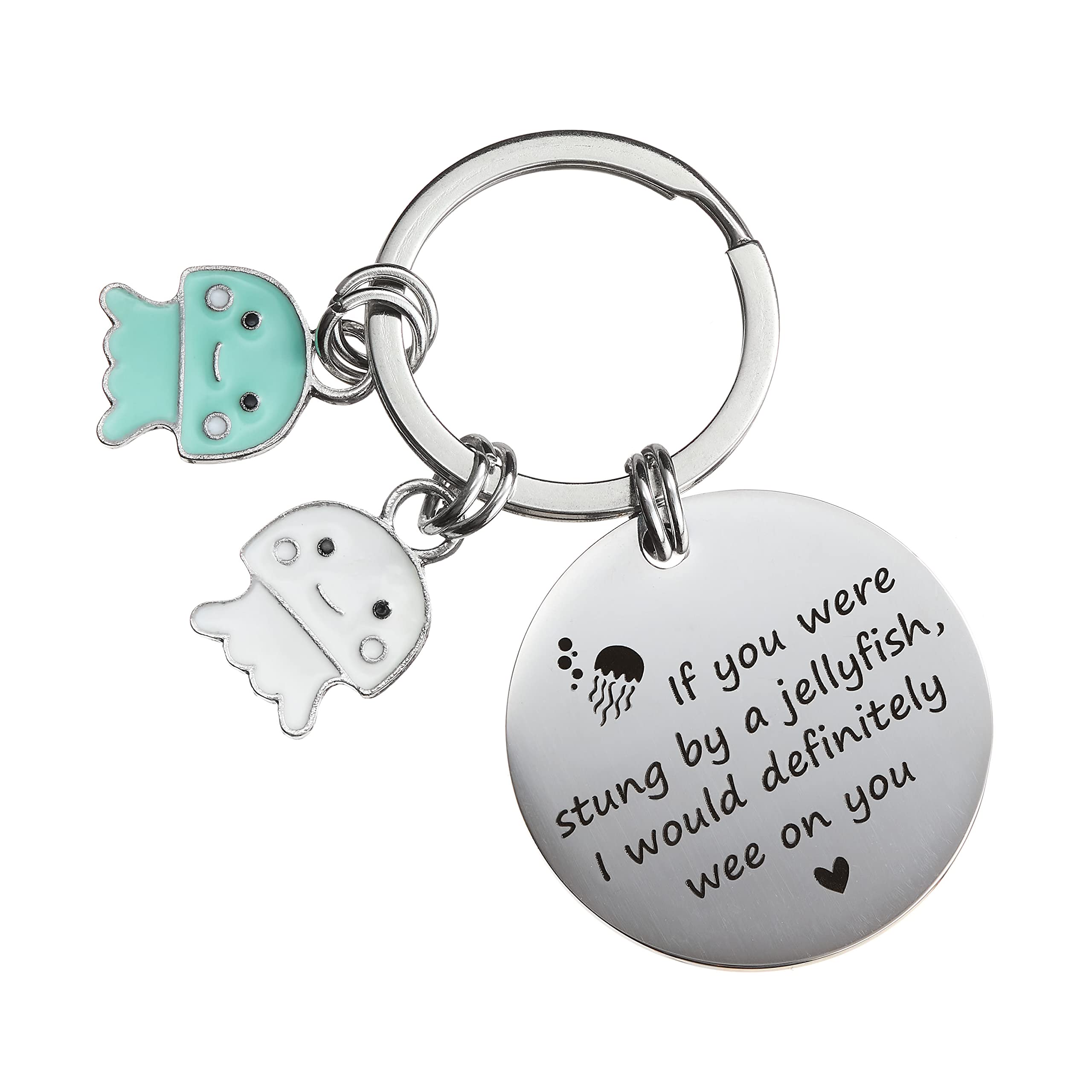 A Little Something Best Friend Keyring - Galentines Gifts with Gift Box or Friendship Keyring for a Work Colleague - Cute Jellyfish Work Bestie Gifts ideal for Galentines Treats for a Friend