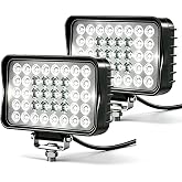 JASLITE 4x6 Inch 80W LED Work Fog Light with 10000LM Spot Flood Combo | 12V 24V Waterproof Rectangular Driving Headlight for Offroad Boat Truck Tractor,2 PCS