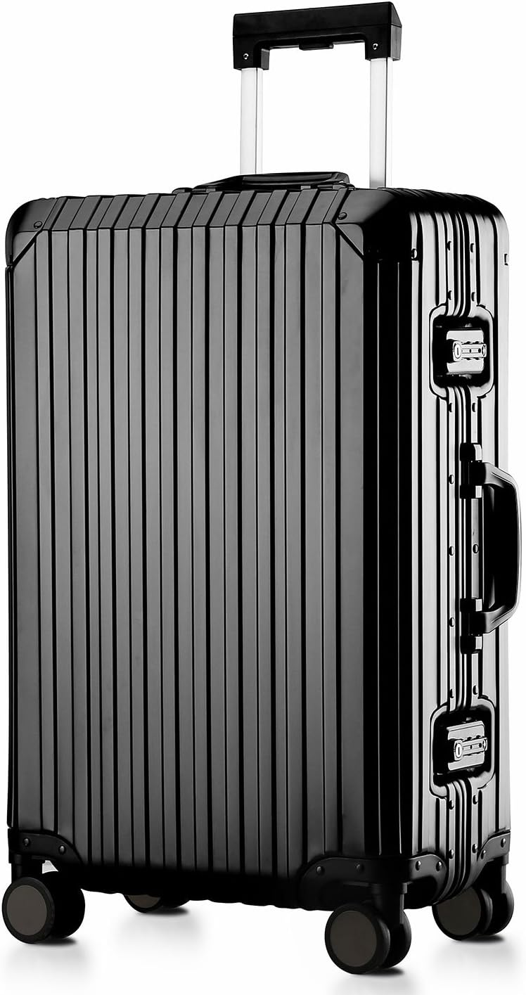 sindermore 100% Aluminum Luggage Suitcase (Black, 29 inch)