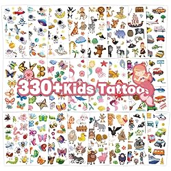 Temporary Fake Tattoos for Kids, 330+ Mixed Styles