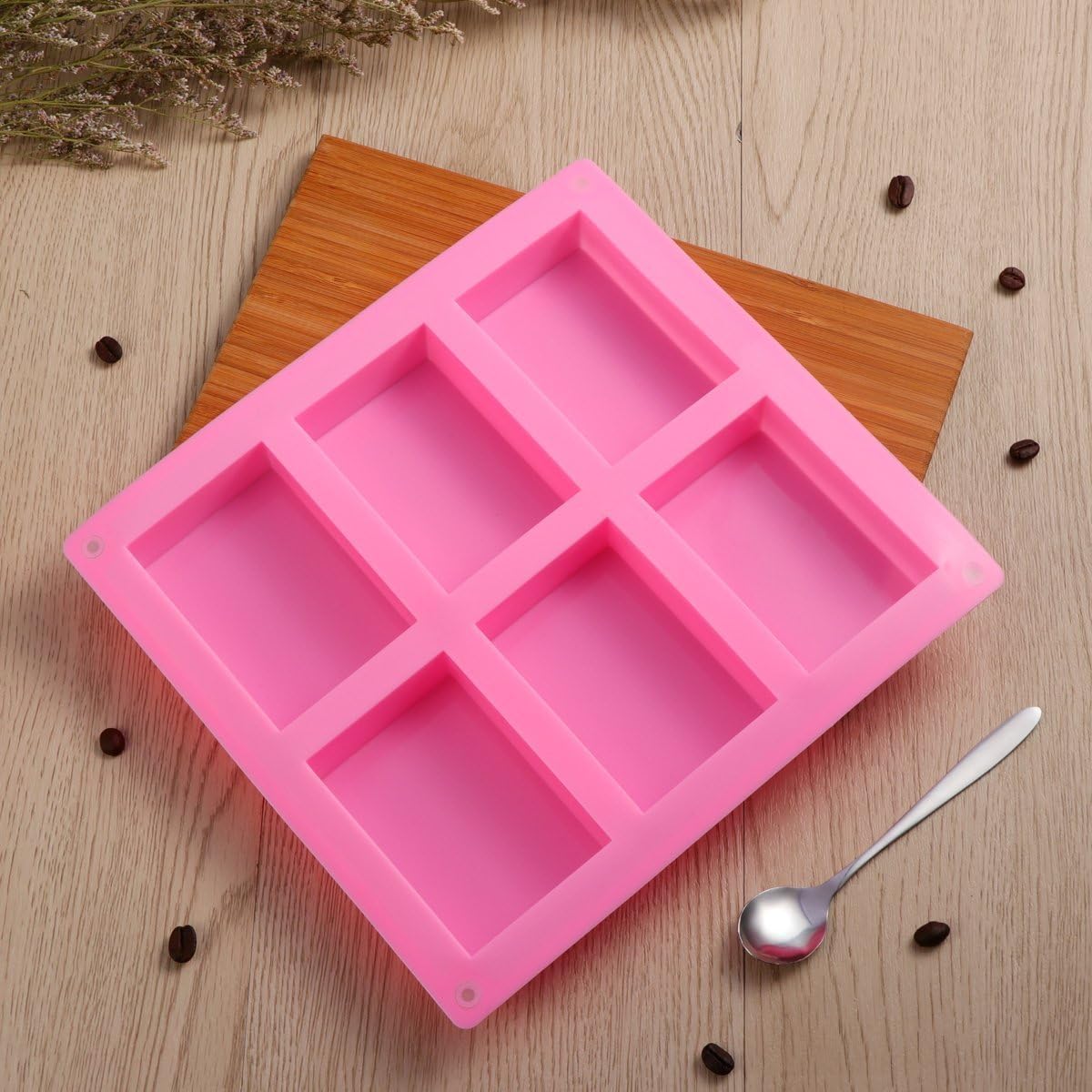 Napravi Rs Rose Ounona 2 Pcs Rectangle Savon Moules Silicone Moule A Gateau Biscuit Chocolat Moule A Glacons Moules Fabrication De Savon