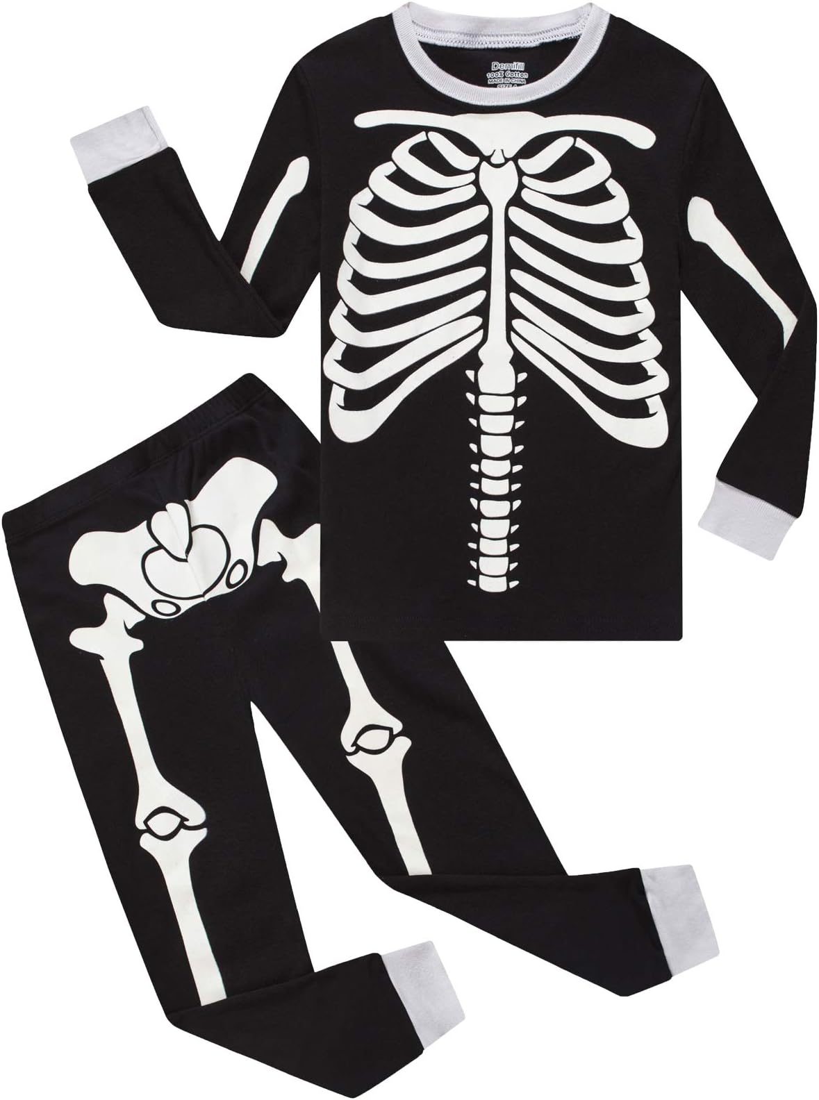 Boys Pajamas Skeleton Glow in The Dark Pajamas Halloween Pjs Costumes
