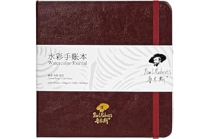 Paul Rubens Square Watercolor Journal, 100% Cotton Acid-Free Cold Press Watercolor Sketchbook 5.91 * 5.91 Inches, 140lb/300gs