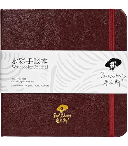 Paul Rubens Watercolor Paper Block, Premium Leather Cover Artist Quality Hot Pressed Paper For - View #9