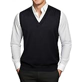 Barry.Wang Mens Sweater Vest V Neck Sleeveless Knitted Pullover Solid Color Slim Fit Sweaters Tops Casual Daily