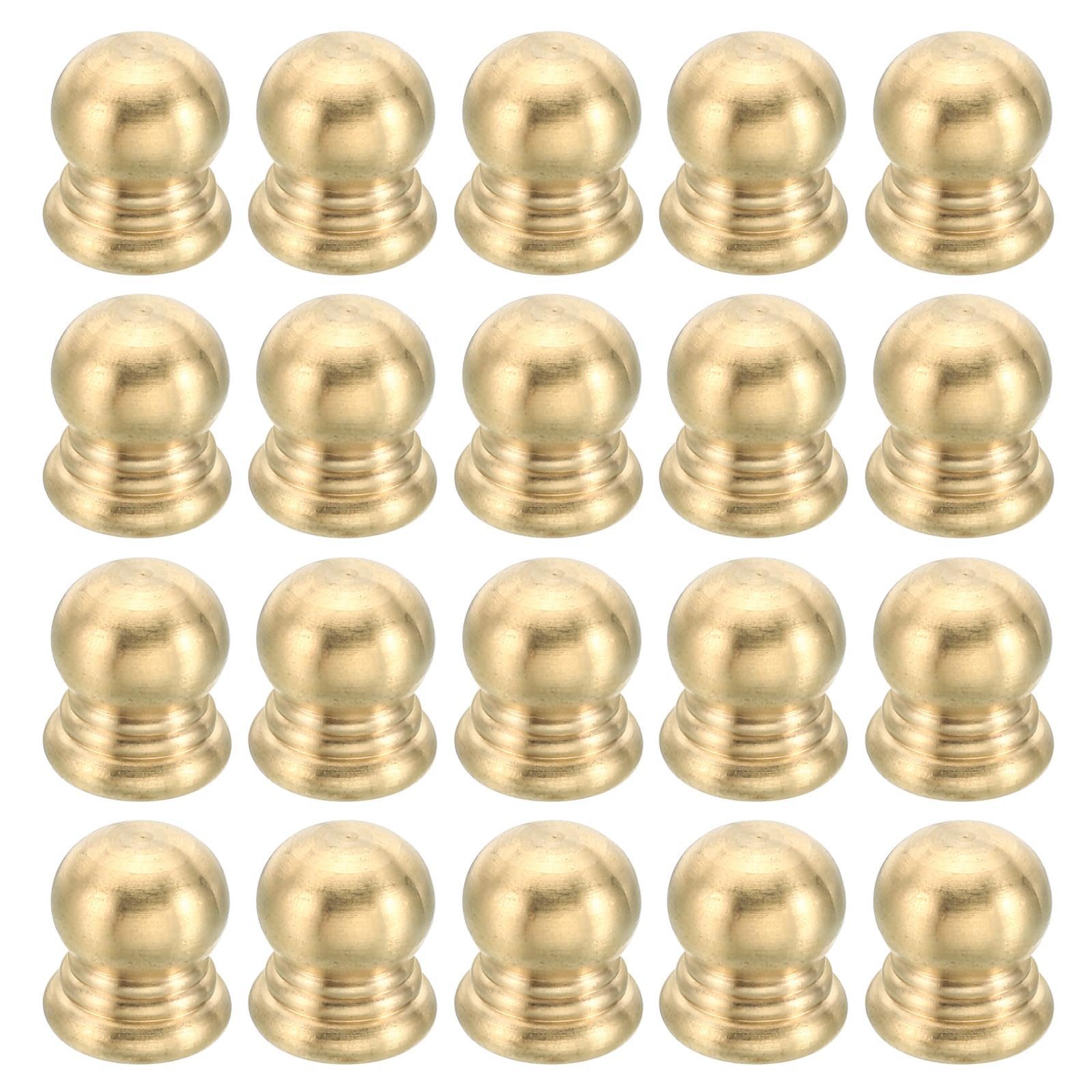 PATIKIL M6x1 Thread Brass Cap Nuts Knob, 20 Pack Lamp Finial Decoration Screw Caps Nut Handle Knob Decoration for Lighting Furniture Cabinet, 10mm