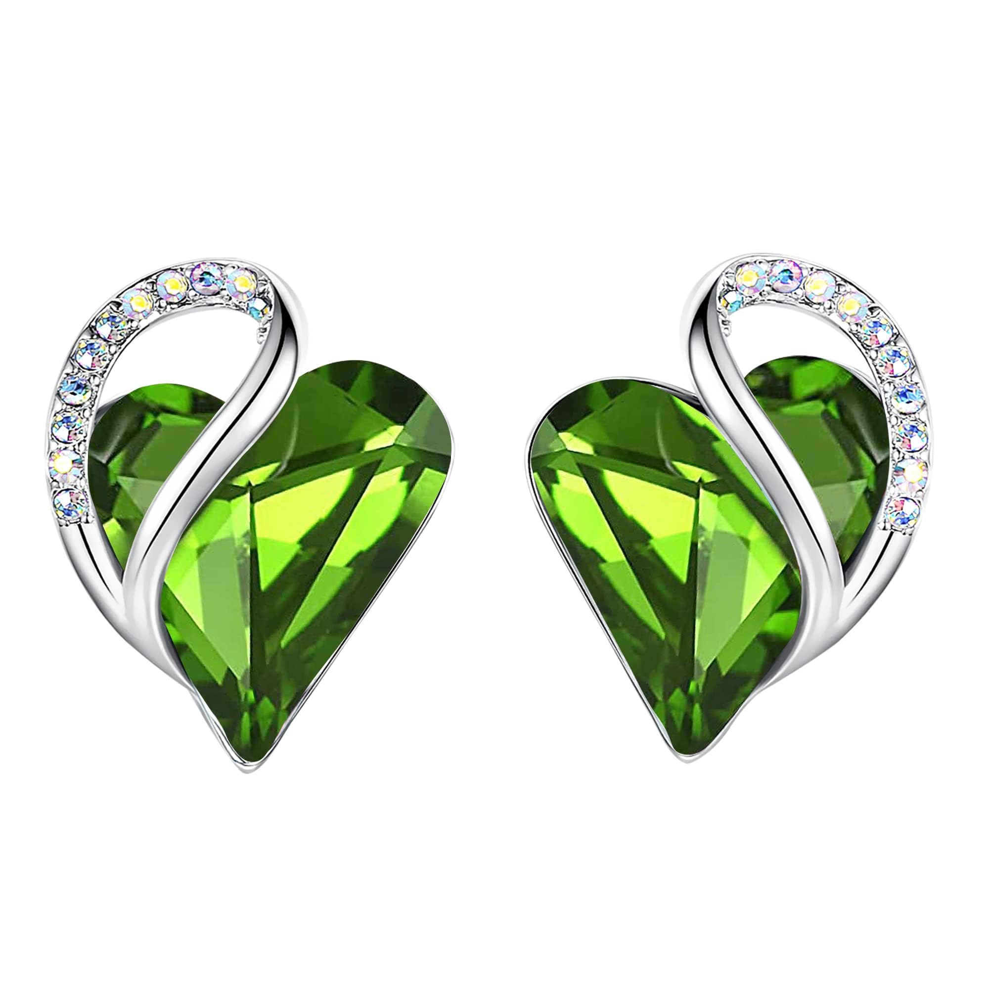 Leafael Birthstone Heart Earrings for Women | Unique Birthstone Earrings With Healing Crystals | Allergy-Free Earrings for Women with Gift Box Included