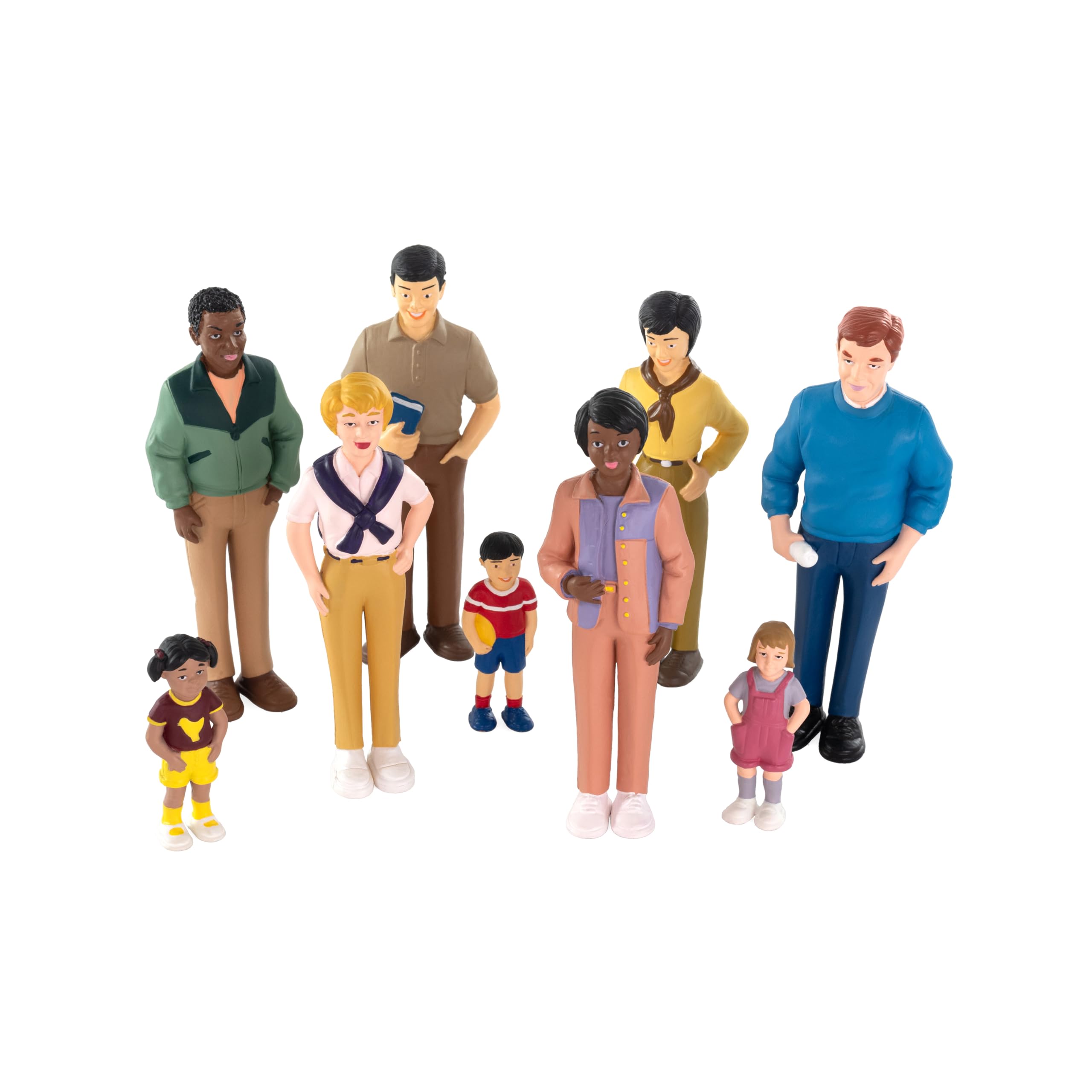 Miniland Diverse families of the world. Set of 9 hand painted dolls