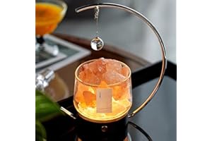 J JINPEI Himalayan Salt Lamp Salt Rock Lamp Night Light with DC Power Cable Crystal Lamp Comfort Lighting for SPA Bedrooms Office Outdoor Camping Lava Orange
