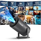 Mini Portable Projector with WiFi and Bluetooth,Support Movie Projector 1080P HD,Auto Keystone Correction,180° Rotatable,Compatible with TV Stick, HDMI, USB, Smartphone, Laptop (Grey)