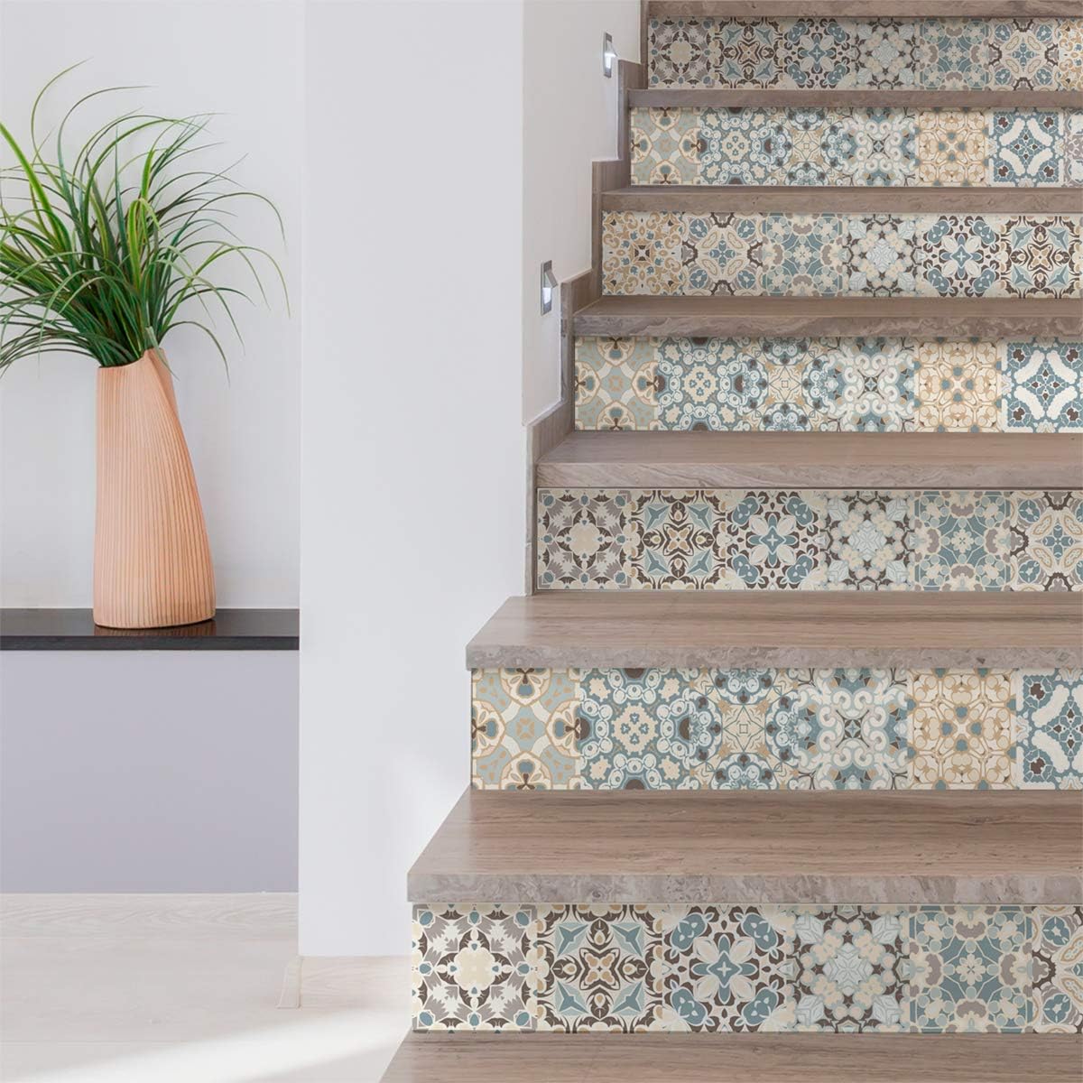 6 Adhesive Stickers for Stairs Tiles, Stylish Ornaments, 6 bandes de 15 x 105 cm - Image 3
