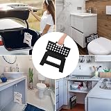 SMALUCK Folding Step Stool 9 Inch Heavy Duty Plastic Black view 5