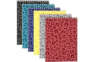 ScribbleMate Steno Pads Spiral 6x9 Assorted Colors Notebooks for Work, 80 Sheets Top Spiral Notepad Stenographer Steno Books (6 Pack, Bold Colors)