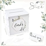 GUDELAK White Wedding Card Box with Lock PVC Gift Box 10.2 x 10.2 x 8.3 in view 3