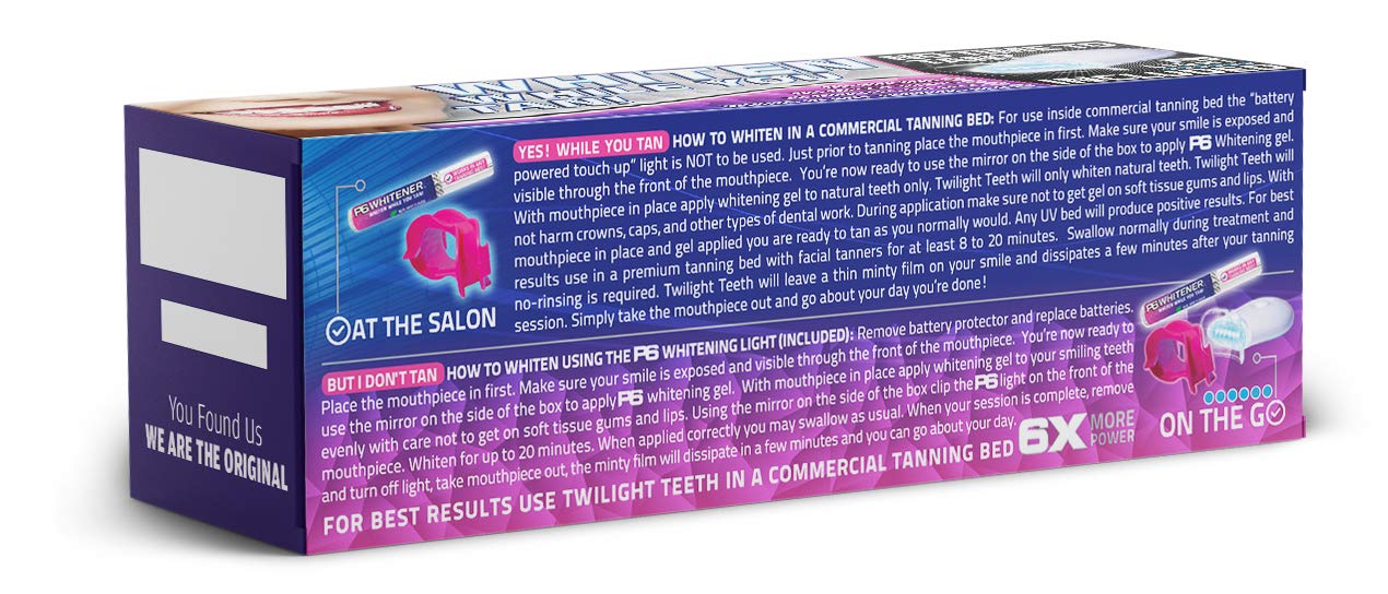 Twilight Teeth – Whitening Kit – Specially Designed Kit Includes Whitener Gel, Mouthpiece For Tanning Bed Use & A Powerful UV Light Mouthpiece For At Home Whitening – No Rinse Gel Whitener Formula: Beauty