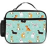 Guiteinyi Dog Lunch Bag Kids Insulated Reusable Lunch Box Teens Tote Bag For Boys Girls School Picnic Travel