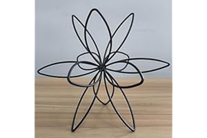 MOCOME 8" Black Sphere Decor, Abstract Tabletop Decorative Ball, Metal Floral Handmade Decorative Sculpture Home Decor Statues