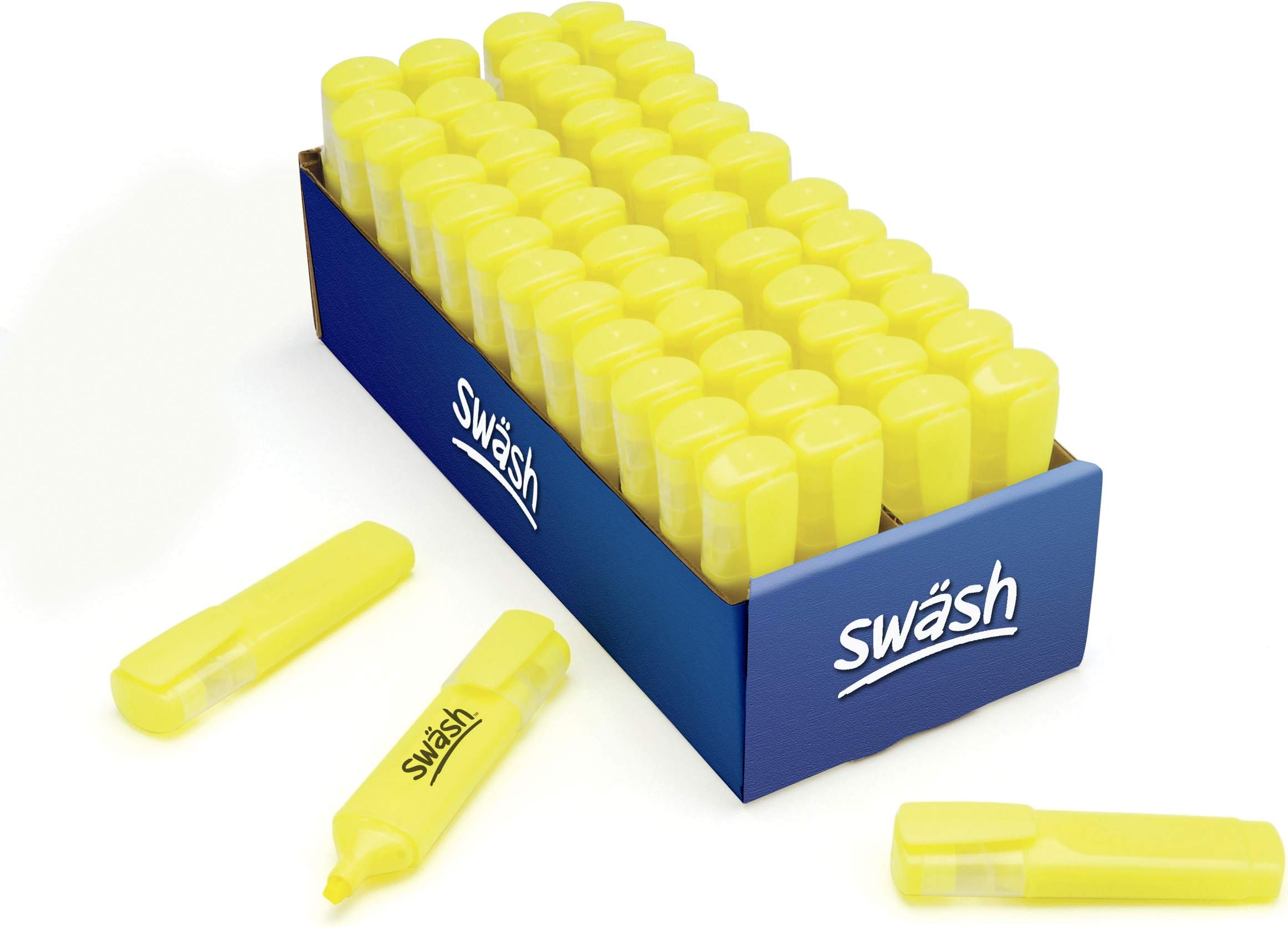 Swash Premium Highlighter Pens 48 Pieces, Yellow