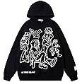 COOLMONAR Mens Cartoon Graphic Hoodies Streetwear Hooded Sweatshirt Pullover Hip Hop Fashion Y2K Hoodies Unisex