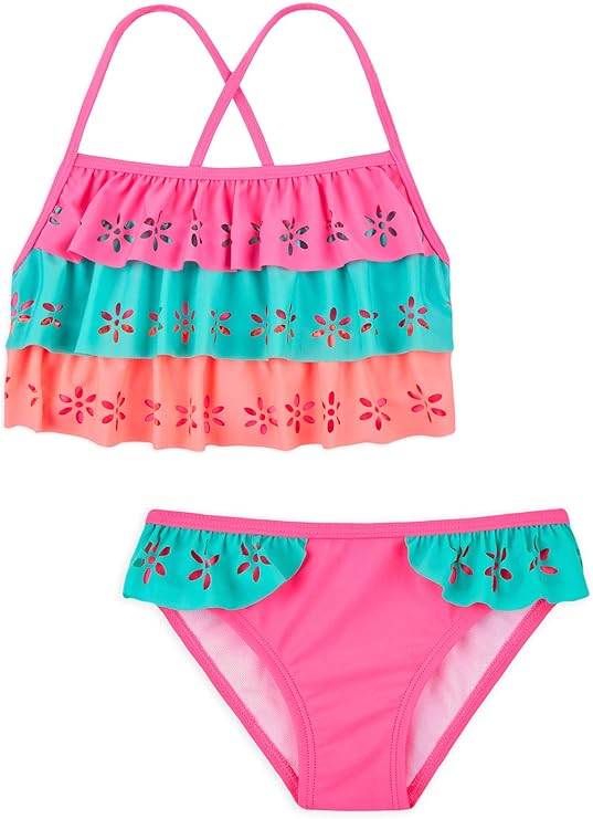 JollyRascals Girls Bikini Set Kids New 2 Piece Swim Suit Frill Details
