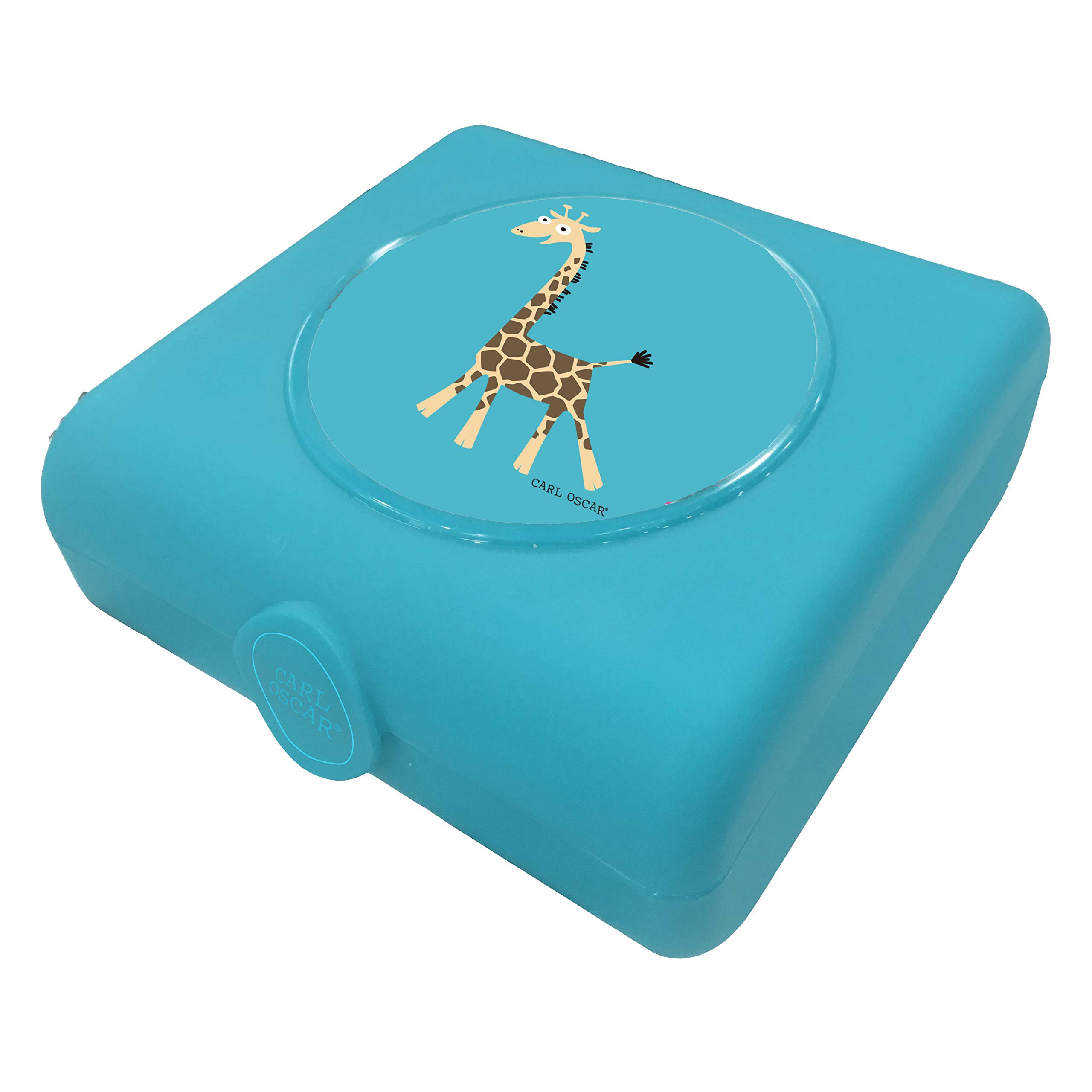 your castle Children's Lunch Box Sandwich Box Plastic BPA Free – Perfect for Nursery, School, On a Trip or Travel in Turquoise, 14.5 x 13.8 x 5.3 cm