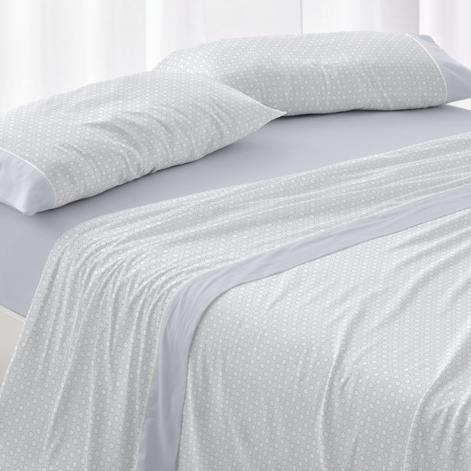 Burrito Blanco | Bed Sheet Set | Bed 200 cm 100% Cotton | Design 624 | Colour Blue (200 x 200 cm)